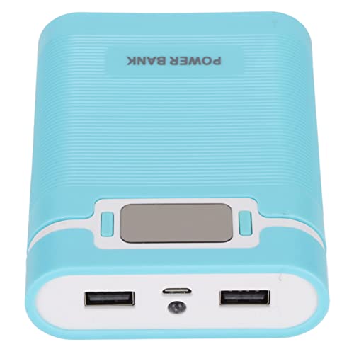 TARSHYRY Cargador de Batería Portátil DIY con Capacidad de 4 Ranuras, Entrada Micro USB, Modos de Carga Duales y Pantalla LCD (Blue)
