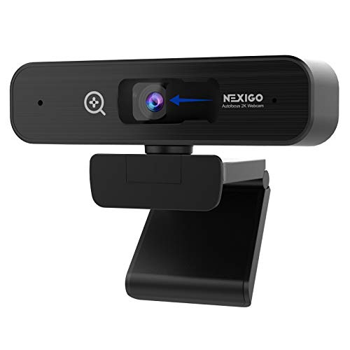 NexiGo 2K Zoomable Webcam with Sony Sensor | AutoFocus | Support 1080P@ 60FPS | 3X Digital Zoom | Dual Microphone & Privacy Cover, for Streaming Online Class, Zoom/Skype/Facetime/Teams