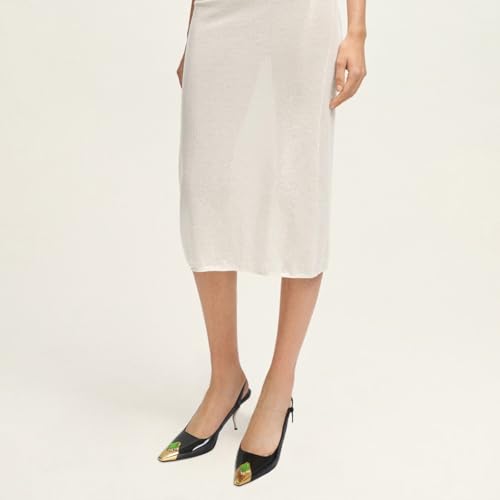 Women Slingback Sandals Stiletto Pumps Metal Kitten Heels Pointed Closed Toe Heeled Sandals Fashion Party Wedding Shoes with Crystals3