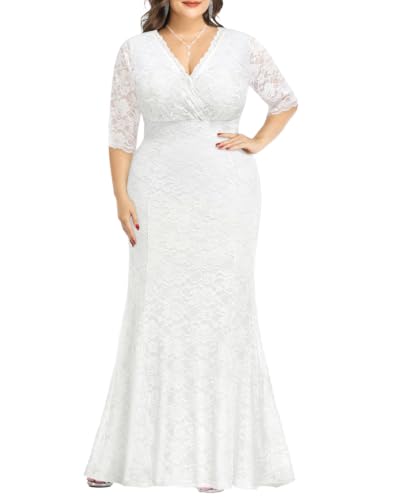 Image of Pinup Fashion Plus Size Formal Evening Dress Wedding Guest Bridal Gowns
