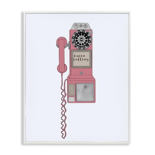 Vintage Pay Phone Chic Queen Calling, 16 x 20 Inch Framed Giclée Print