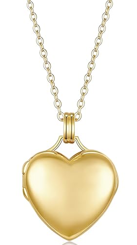 YOUFENG Gold Heart Locket 14K Gold-Filled Lockets that Hold Pictures