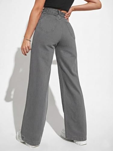 Image of KOTTY Women's Wide Leg Denim Jeans | Relaxed Fit High Waist Stylish Jeans