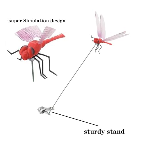 Hochsimulierter 3D-Libellenclip, Insekten Abschrecken, Realistische Flugbewegung, Langlebige PVC-Flügel, 8 Lebendige Farben, Vielseitige Einstellungen