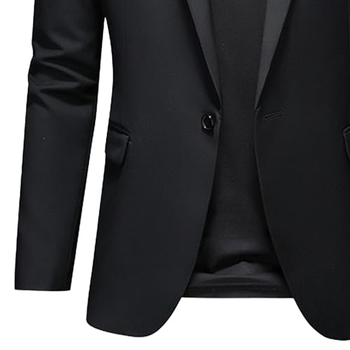 Men's Slim Fit Stylish Blazer Business Casual Versatile Suit Jacket Solid Color Plus Size Banquet Sport Coat3