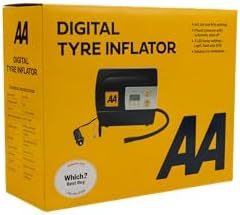 AA 12V Digital Tyre Inflator AA5502 – For Cars Other Vehicles Inflatables Bicycles - Shows PSI BAR KPA 3-100 PSI – Includes Adaptors, Black - View 4