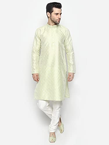 Image of Uri and MacKenzie Embroidery Silk Men's Kurta Pyjama Set