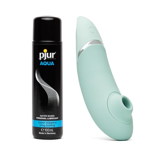 Womanizer Next Sage 3D Pleasure Air Clitoris Sucker & Pjur Aqua Water Based Personal Lubricant 3.4 fl oz - Female Sex Toys Bundle