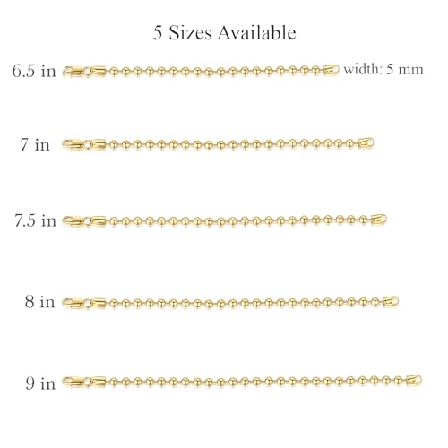 MELELIFE 14K Gold Bracelets for Women Bracelets for Men Simple 5mm Bead Chain Bracelet for Women Unisex Gold Jewelry Presents for Men 6.5/7/7.5/8/9in2