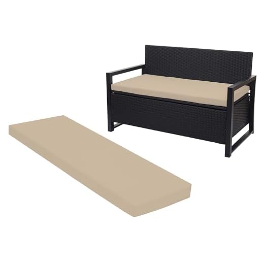 Crescent Textile 100% Waterproof Garden Bench Cushion 2/3/4 Seater Outdoor Long Bench Seat Pad for Lawn & Garden, Patio, Office, Coffee Shop with Removable Cover (2 Seater 108cm x 45cm x 5cm, Cream)