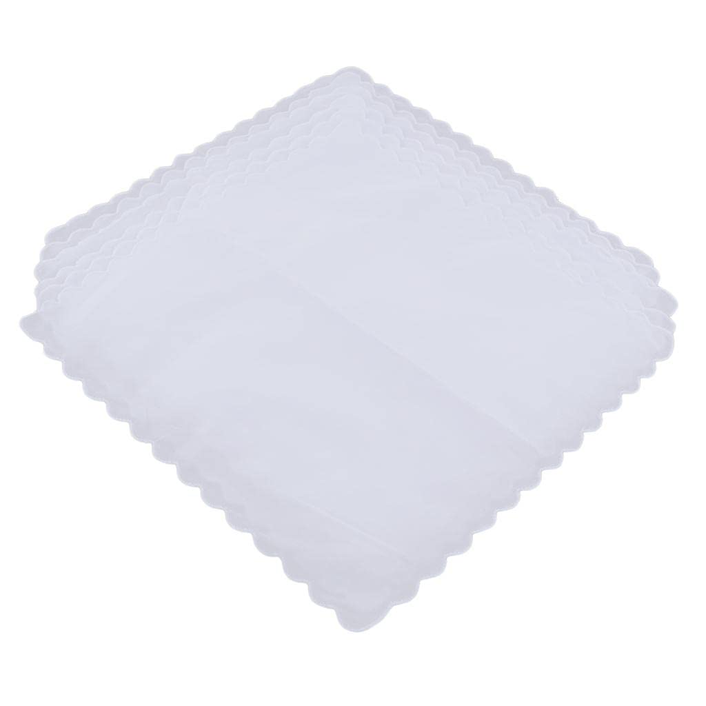 100% Cotton White Handkerchiefs Hanky Pocket Square for Men Women 28x29cm-image-43