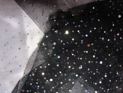 Tüll Stoff schwarz mit Pailletten Meterware Glitzer Cover