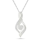 DGOLD Sterling Silver Round Diamond Fashion Pendant (0.03 cttw)