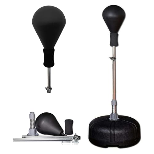 Image of MAXSTRENGTH Free Standing Boxing Punch Bag with Speed Ball | Adjustable Reflex Training Bag for Home Gym, Cardio & MMA Workouts (Black)