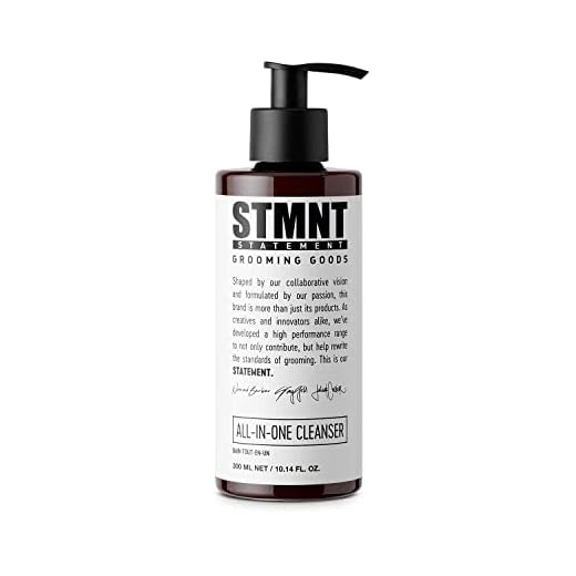 STMNT Grooming Goods All-In-One Cleanser | Con carbón activo y mentol | Libre de sulfatos (SLS**) y aceites de silicona | Limpieza diaria para todo el cuerpo 300 ml