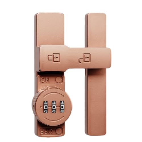 後付けスマートロック 補助キー付き 3桁ダイヤル式 ドアバックル 亜鉛合金製 耐久性 耐衝撃 防盗 引き戸 取り付け簡単 部屋・窓・玄関用 家庭用 学校用 (レッド,フラット)