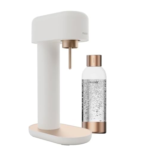 Mysoda: Ruby 2 Wassersprudler aus Aluminium (ohne CO2-Zylinder) mit 1L Premium Wasserflasche - Weiß-Kupfer