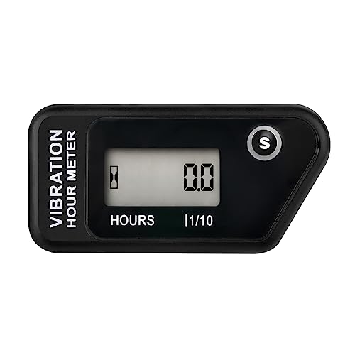 NInE-ROnG HM016B Contador Digital de Horas con Pantalla LCD,Inalámbrico,Activado por Vibración,para Todas las Máquinas de Vibración,Compresor de Aire,Generador,Moto Acuática,Cortacésped (ferroso)
