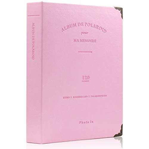 Album Photo pour Appareil Polaroid, Amimy 120 Pochettes pour Appareil Photo Instax Mini LiPlay 11 70 26 25 9 8+ 8 7S, imprimante Mini Link SP-1, Polaroid Snap Touch PIC-300 Z2300 Mint Zip (Rose)