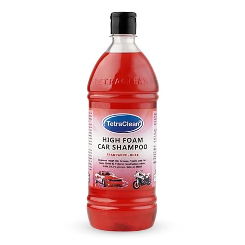 Image of Tetraclean High Foam Car Shampoo Car Washing Liquid- Rose Scented | For Home & Commercial Use, (2 L)