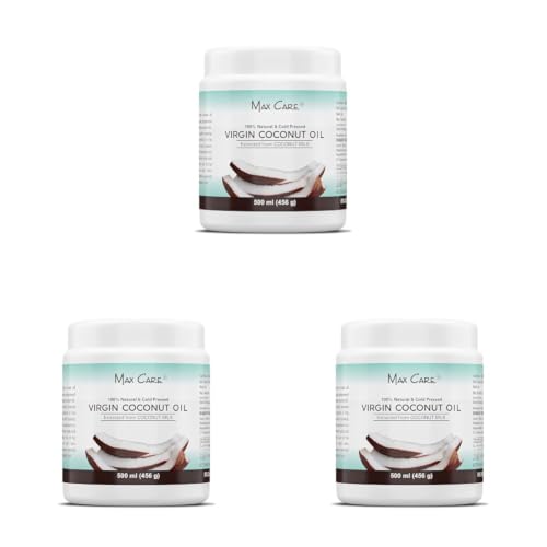 Image of MAX CARE Maxcare Virgin Coconut Oil (Cold Pressed) 500ML Wide Mouth (Pack of 3)
