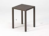  TAVOLINO QUATRIS 40x40x45H CM in Ferro ZINCATO E Verniciato Colore Grigio Antico - Altezza Ideale Anche Come Sgabello per Tavolo