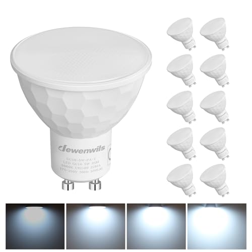 DEWENWILS 10 Pack GU10 LED Bulb, 5W, Cool White 6000K