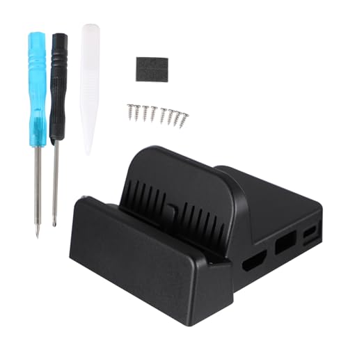 HANABASS Base de Modification de Console de Jeux Portable en Abs Noir Adaptateur Tv et Station de Charge Simple Design Élégant pour Rangement Switch Jeux