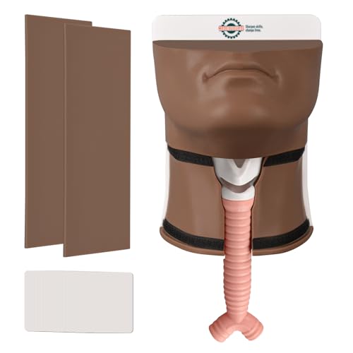 Image of Cricothyrotomy Task Trainer, Cricothyrotomy Simulator Cricothyrotomy and Tracheostomy Trainer - Dark Skin