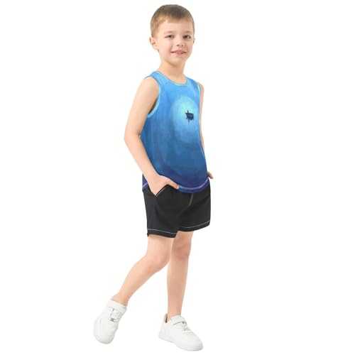 Boat Alone Blue Boys Tank Tops Toddler Boys' Assorted Sleeveless Tank Tops for Kids,3T4