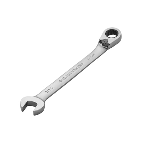 Image of BLACK CANYON 8 mm Ratchet Combination Wrench, 12-Point Box End & Hex Opening, Polished Steel Ratcheting Wrench with SAE & Metric Sizes