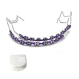 1-Set Temporary Tooth Decoration with Metal Wires, Includes Box of Metal Brackets and Orthodontic Bands, Ideal for Orthodontists to Explain and Dental Students to Practice (Purple)