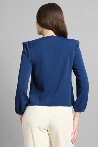 Image of Van Heusen Women Polyester Regular Fit Solid Full Sleeve Casual Shirt