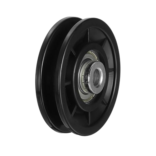 YELARXI 70mm/2.76" Nylon Bearing Gym Pulley Wheel Steel Shaft Black