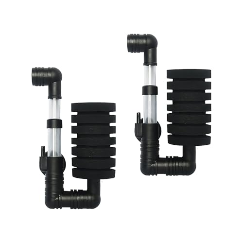 Traurige 2 Stück Schwammfilter Aquarium Luftheber-Filter-Aquarium Aquarium-Einzelkopf Lufthebefilter Für Biologische Und Mechanische Filterung Sponge-Filter Für Bettas Garnelen Brüter