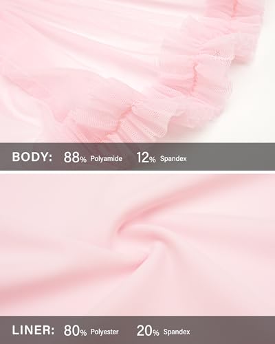 Stelle Women's High Waist Athletic Skorts with Shorts Pockets Ruffle Hem Flowy Skirts Mini Tiered Short Skirt Casual Summer (Ballet Pink,M)