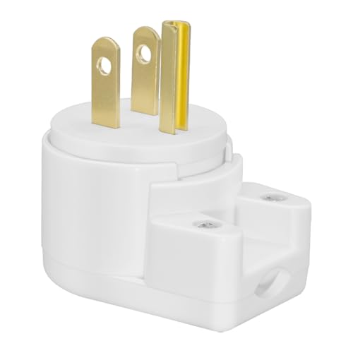 TEWOXIN 1 PCS NEMA 5-15P Right Angle Plug(White)