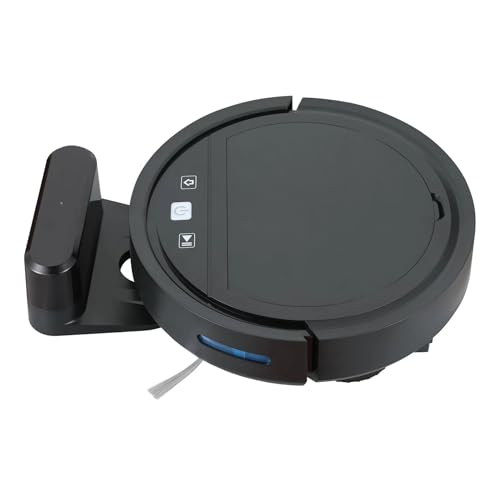 Robotic Vacuum Cleaner – Smart WiFi Control, 2500Pa Suction, 350ml Dustbin– 2500mAh Battery with 90 Min Runtime – USB Charging – Automatic Floor Cleaning Robot in Black for Home, Carpet & Hard Floors