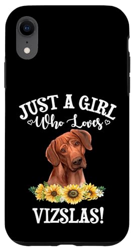 Funny Sunflowers Womens Just Girl Who Loves Vizsla Dog Lover �X�}�z�P�[�X iPhone XR �p
