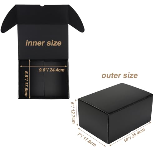 Image of ZBEIVAN 10x7x5 Black Shipping Boxes Set of 20 Corrugated Cardboard Mailer Boxes for Packaging Small Business Mailing Gifts