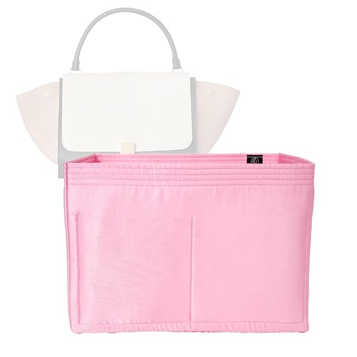 Zoomoni Silky Purse Organizer for Celine Trapeze Large (Handmade/4 Color Options) [Silky Satin, Silk Liner, Insert, Shaper]