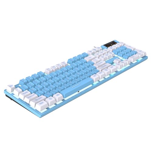 Xuancai Teclados retroiluminados para juegos para PC con sensación mecánica y teclados ergonómicos para jugadores, retroiluminación LED arcoíris