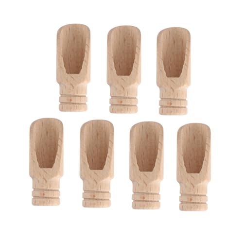 Ciieeo 7pc Wood Mini Spoon Salt Scoop for Bath Salt and Tea Tea Shop Accessory