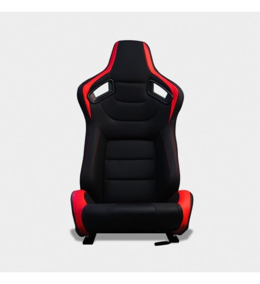 yibo MIAUTO Asiento Deportivo Coche,Semibaquet Ajustable,Adaptable para Coches,Ríeles incluidos,Conductor y Pasajero,para Coche y Simulador de Conducción (COPILOTO-R, Y-N770)