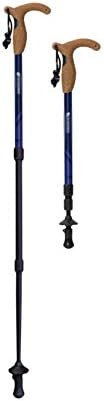 Aluminum Telescopic Extending Adjustable Trekking Pole Hiking Outdoor Walking Stick Cane with Cork T Handle