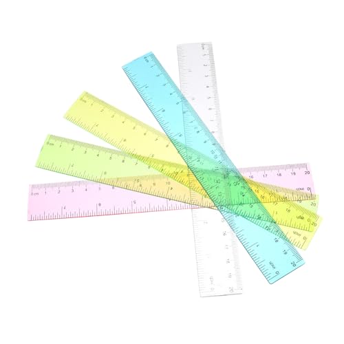 VILLFUL 5Pcs 色 彩色プラスチック定規 精密測定 軽量携帯可能 学生 設計者向けオフィス文具