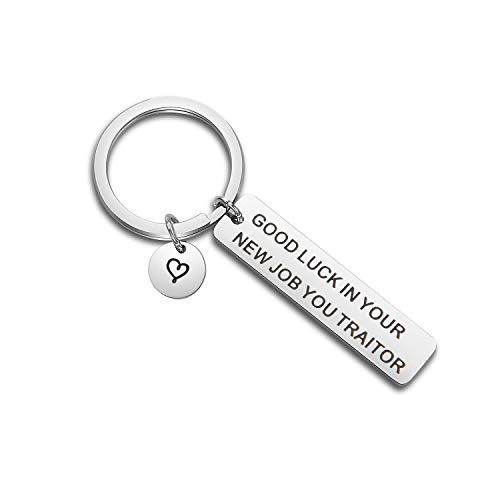 SEIRAA New Job Gift Coworker Leaving Keychain Good Luck In Your New Job You Traitor Keychain Goodbye Gift For Work Colleague (TRAITOR Keychain)