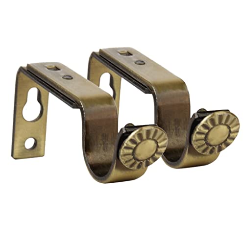 Tiuimk Lot de 2 supports de tringle à rideaux en bronze - Robuste et facile à installer - Construction en alliage - Convient pour tringles de 22 mm