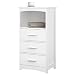 Produktbild EUGAD Badezimmerschrank, Badschrank, Badkommode, mit 3 Schubladen 1 offenem Fach, Eckschrank, Schubladenschrank, Medizinschrank, weiß, 40x80x30 cm