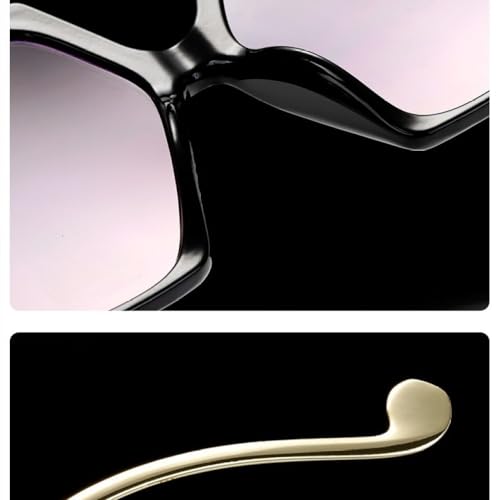 Gafas de Sol cuadradas de Gran tamaño para Mujer, anteojos de Sol Femeninos de Estilo único, sexys y Elegantes, Color Negro y Rosa